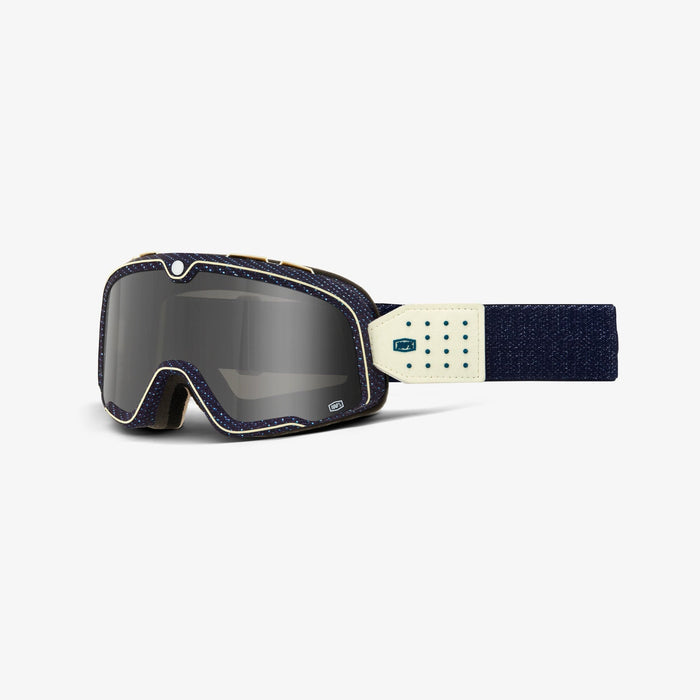 100% Barstow Classic MX Offroad Goggles Denim w/Dark Smoke Lens, 50000-00019