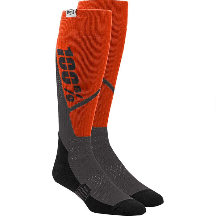 100% Torque Comfort Moto Orange Charcoal Socks Size Large-X-Large