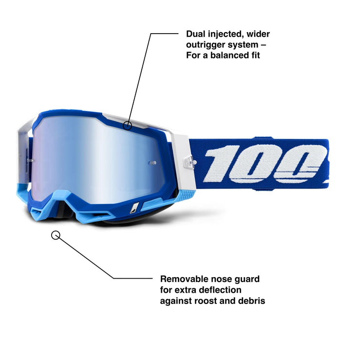 100% Racecraft 2 Goggles - Mountain Bike & Motocross Goggles - Eyewear for Motocross & Mountain Biking