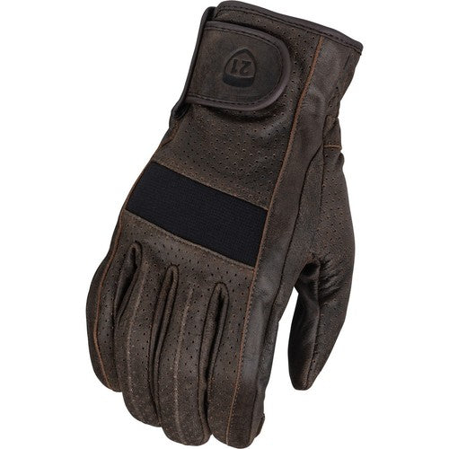 Highway 21 Jab Full Perforated Leather Motorcycle Gloves