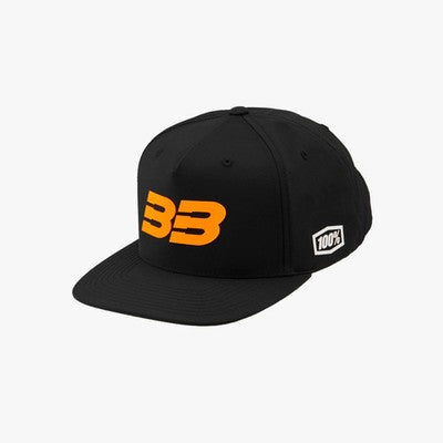 100% BB33 Brad Binder Snapback Hat Black/Fluo Orange