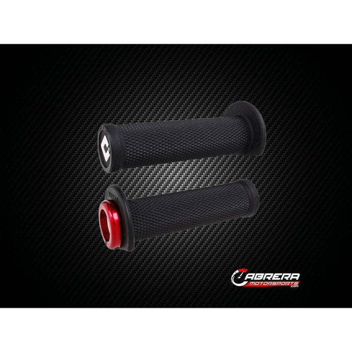 Odi ATV Ruffian Half Waffle Lock On Grips Red/red Clamp