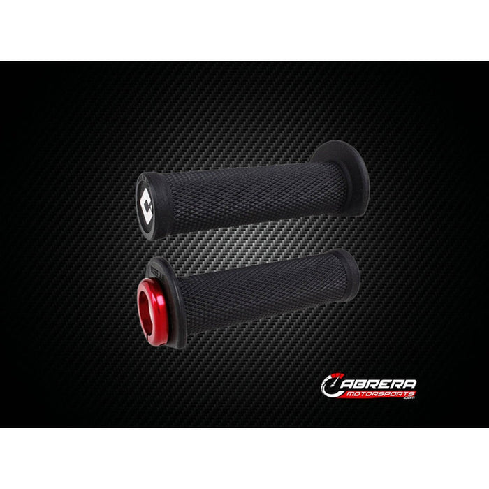 Odi ATV Ruffian Half Waffle Lock On Grips Red/red Clamp