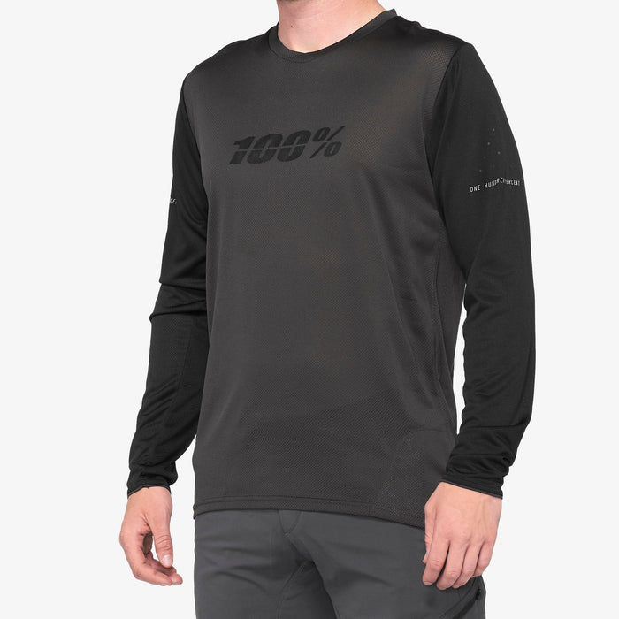 100% Ridecamp Long Sleeve MTB Jersey Black/Charcoal