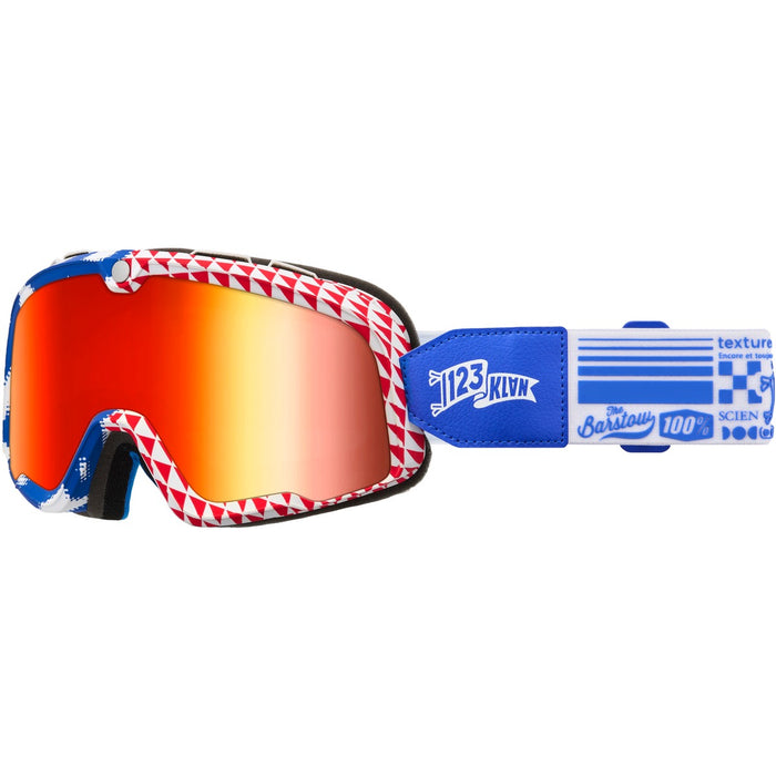 100% Barstow Goggle Artist Series 123 Klan Mirror Red Lens