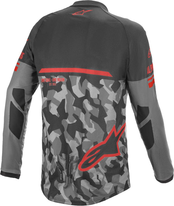 Alpinestars 3763019-9133-L Venture R Jersey Grey Camo/Red Fluo Lg