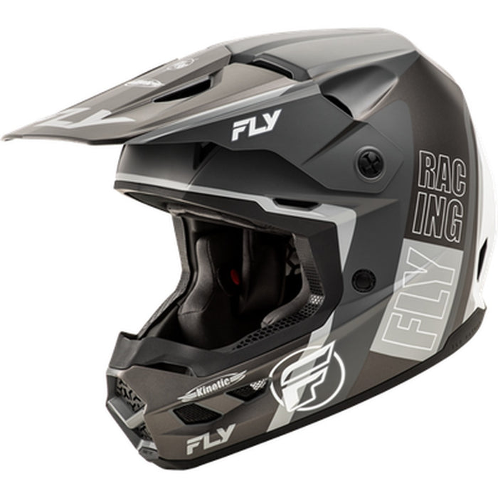 Fly Racing Kinetic Rally Helmet Matte Grey/Black/White Large