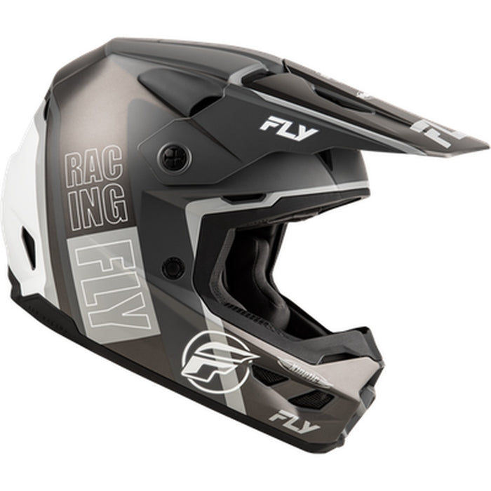 Fly Racing Kinetic Rally Helmet Matte Grey/Black/White Large