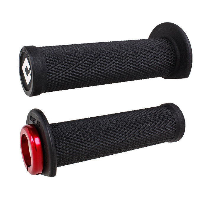 ODI Ruffian ATV Half Waffle Lock-On Grips Red/Red Clamp
