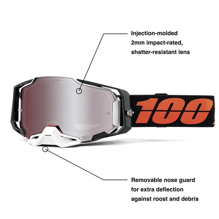 100% ARMEGA Premium Protective Sport Goggles with Ultra HD Lens & Nose Guard