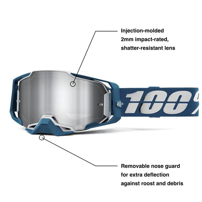 100% ARMEGA Premium Protective Sport Goggles with Ultra HD Lens & Nose Guard