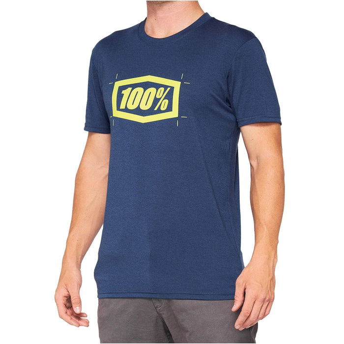 100% Cropped Tech Tee Navy SM