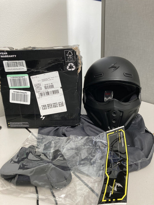 Scorpion Exo Covert-X Matte Black Open Face Helmet Motorcycle Size M