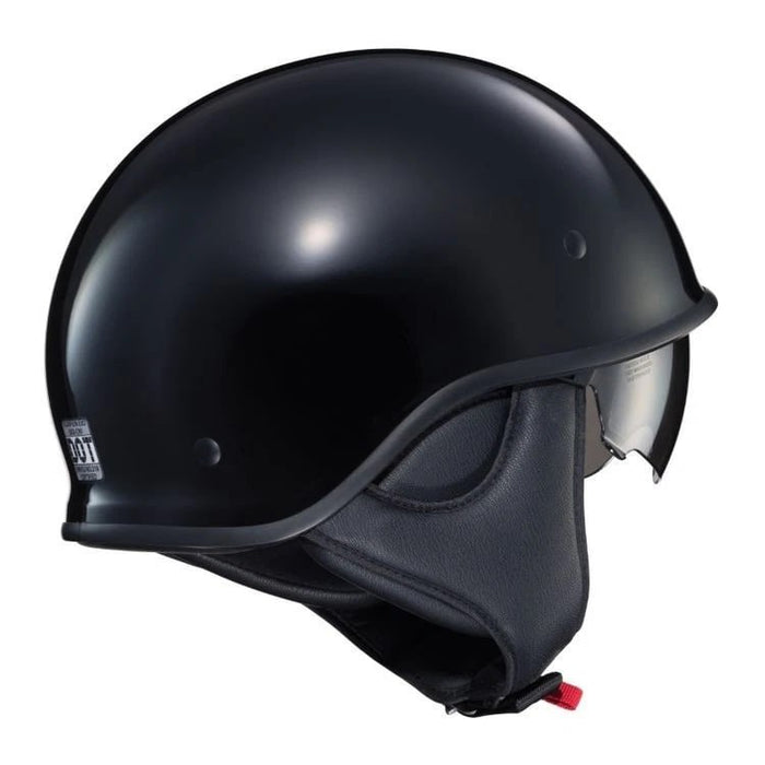 Scorpion EXO-C90 Gloss Black half helmet with tinted visor extended